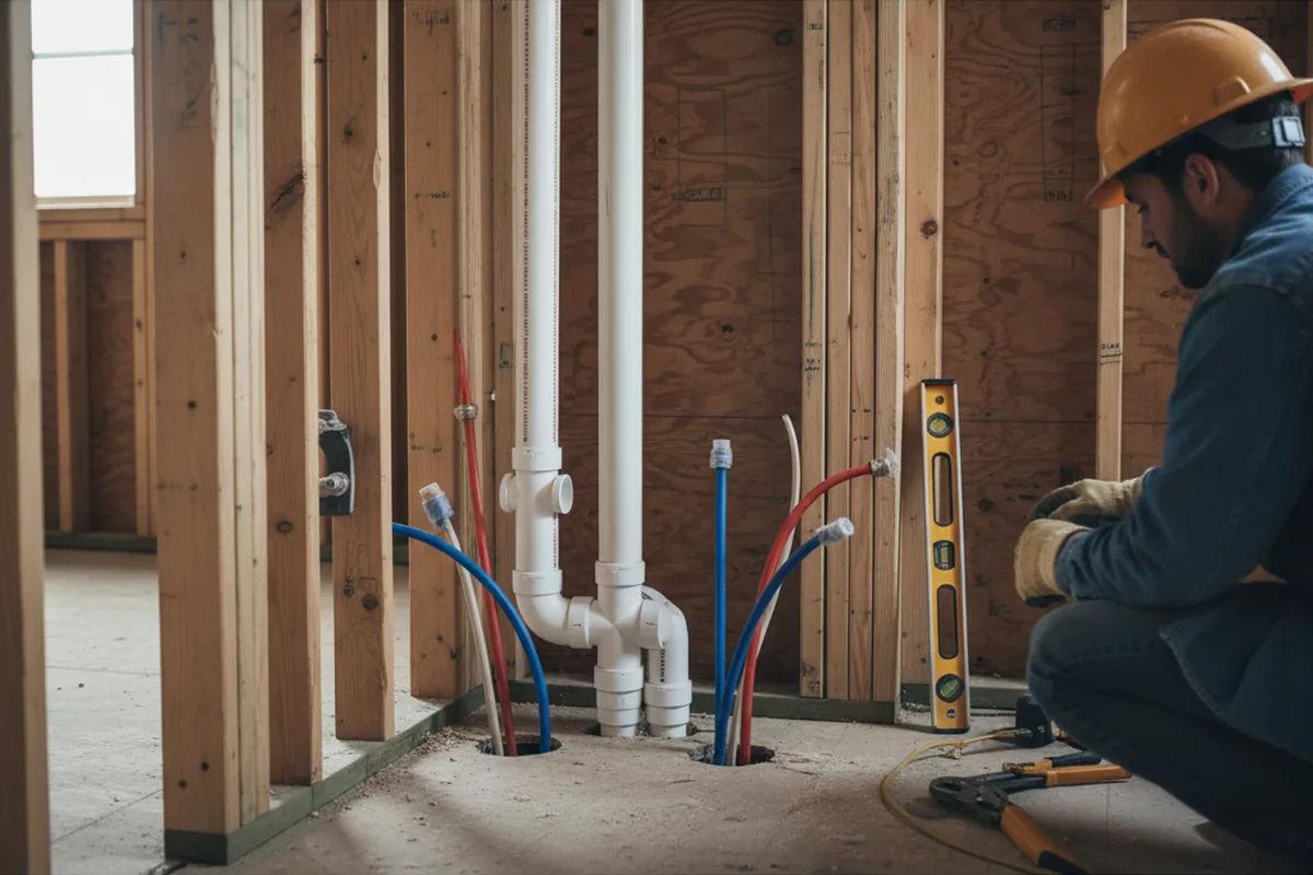 Drain and supply rough-in during Garbage Disposal Repair in Placentia